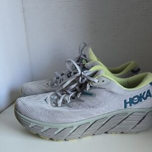 Hoka One One Gaviota 4 Shoes Gray Yellow Running Walking Men 13 2E